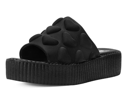 V3304L Black Puff Heart Mondo Sandal