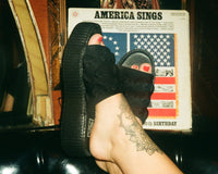 V3304L Black Puff Heart Mondo Sandal