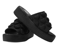 V3304L Black Puff Heart Mondo Sandal