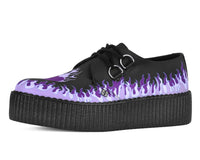 Black & Purple Flaming Heart Viva Mondo Creeper - T.U.K.V3409-03
