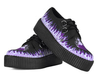 Black & Purple Flaming Heart Viva Mondo Creeper - T.U.K.V3409-03