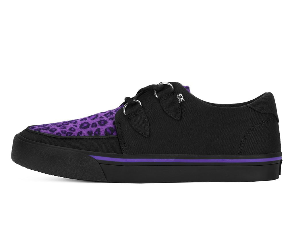 A9690 Black & Purple Leopard D-Ring Sneaker