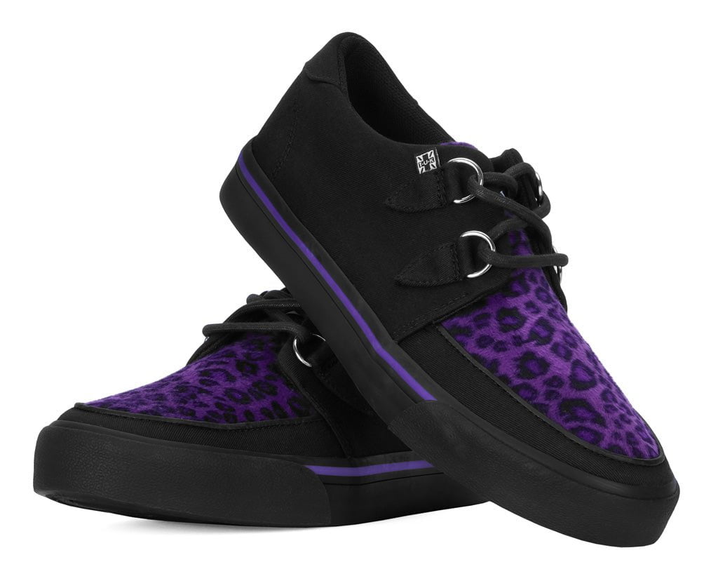 A9690 Black & Purple Leopard D-Ring Sneaker