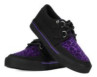 A9690 Black & Purple Leopard D-Ring Sneaker