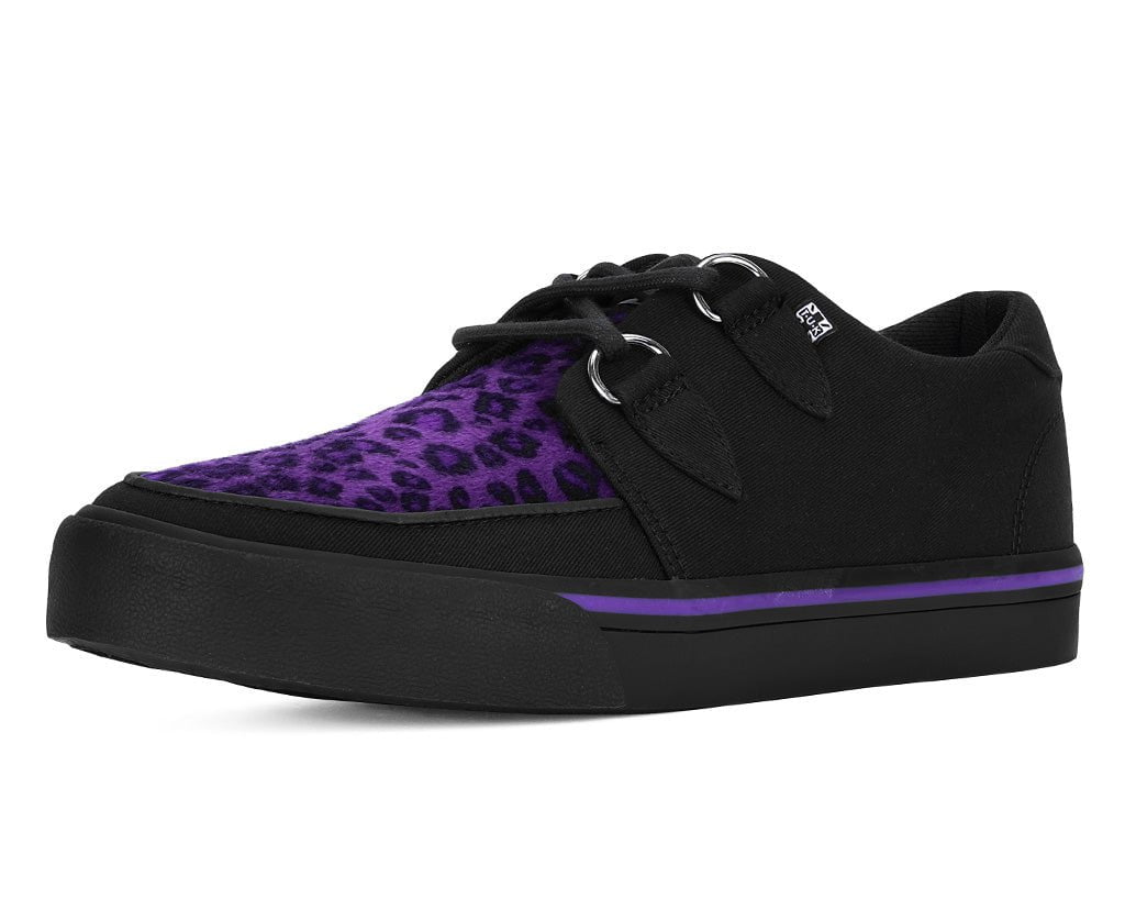 A9690 Black & Purple Leopard D-Ring Sneaker