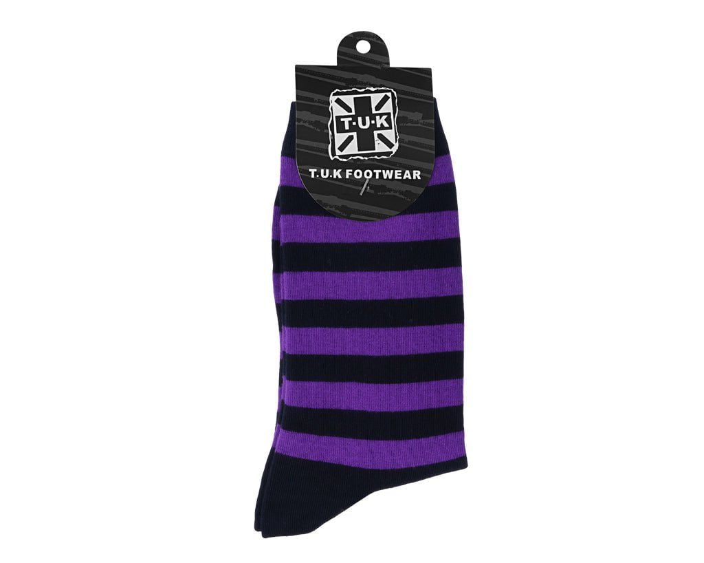 TSK1192 Black & Purple T.U.K. Men's Stripe Sock TSK1192-OS