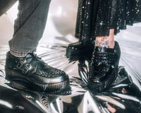 V3261L Black Rainbow Haze Studded Creeper Mule