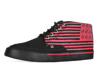 A3403 Black & Red Anarchy Striped 5 Eye Sneaker