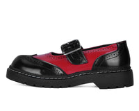 T2348 Black & Red Brogue Mary Jane