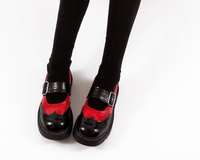T2348 Black & Red Brogue Mary Jane
