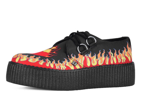 Black & Red Flaming Heart Viva Mondo Creeper - T.U.K.V3408-03