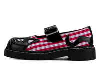 T2364 Black & Red Gingham Kitty Mary Jane
