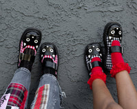 T2364 Black & Red Gingham Kitty Mary Jane