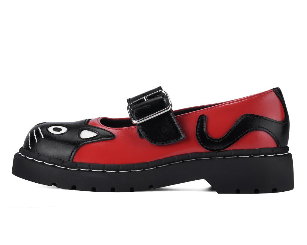T2360 Black & Red Kitty Mary Jane