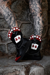 Black & Red Playing Cards Western Creeper Boot - T.U.K.A3440-03