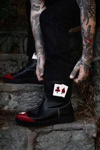 Black & Red Playing Cards Western Creeper Boot - T.U.K.A3440-03