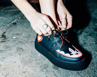 Black & Red Scallop Heart Viva Mondo Creeper - T.U.K.V3257-03