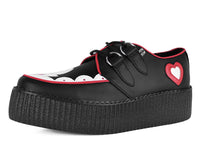 Black & Red Scallop Heart Viva Mondo Creeper - T.U.K.V3257-03