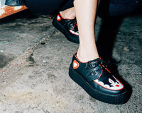 Black & Red Scallop Heart Viva Mondo Creeper - T.U.K.V3257-03
