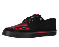 A3400 Black &Red Zebra Suede Creeper Sneaker