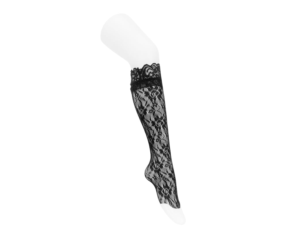 TSK1174 Black Rose Thigh High Sock TSK1174-OS