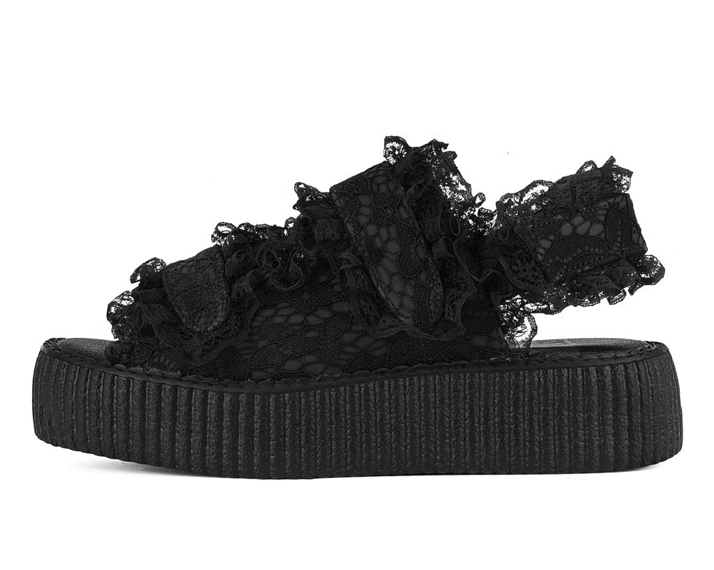 Black Ruffle Viva Mondo Sandal - T.U.K.V3458L-05