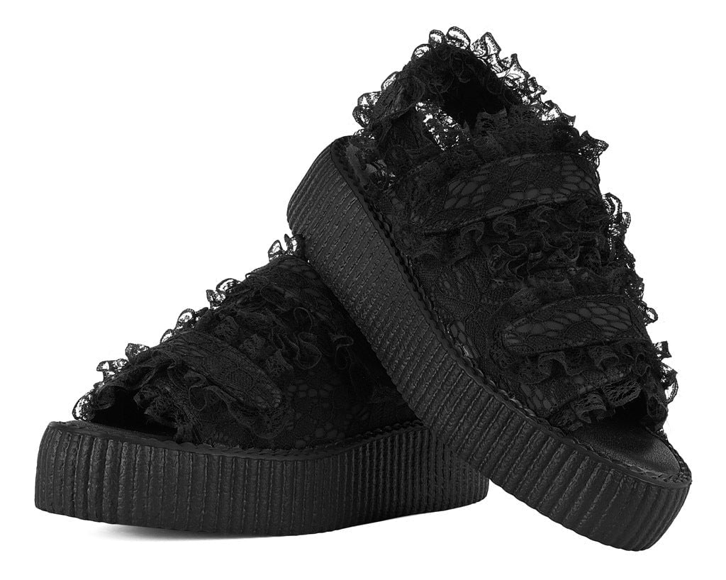Black Ruffle Viva Mondo Sandal - T.U.K.V3458L-05