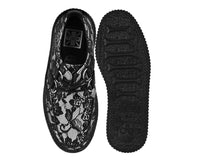 Black Satin Lace Viva Mondo Creeper - T.U.K.V3456-03