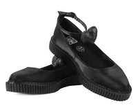 A3212L Black Silk Heart Pointed Ballet Creeper