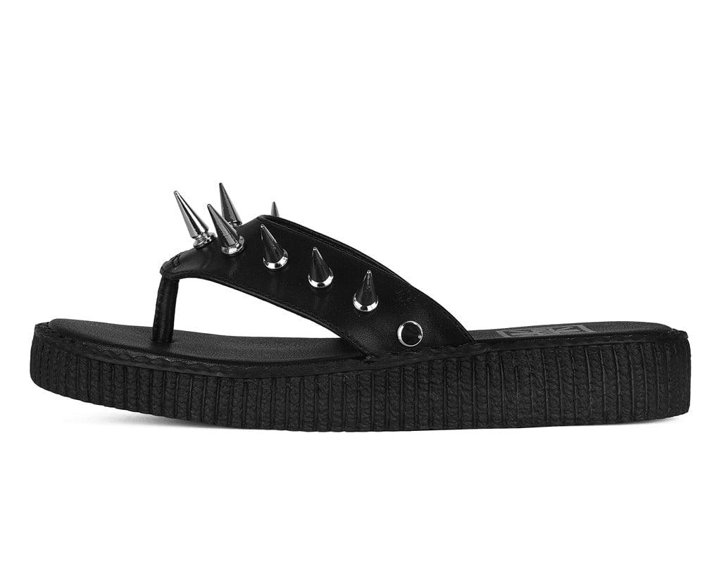 F3387L Black & Silver Spike Viva Low Flip Flop