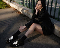 A3352 Black Skull Canvas Slip-On Sneaker