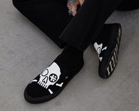 A3352 Black Skull Canvas Slip-On Sneaker