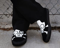 A3352 Black Skull Canvas Slip-On Sneaker