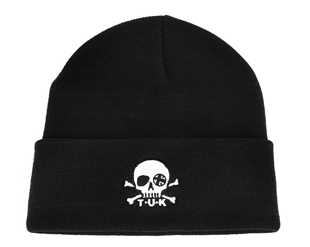 HT03-OS Black Skull Embroidery Beanie HT03-OS