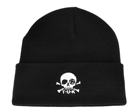 HT03-OS Black Skull Embroidery Beanie HT03-OS