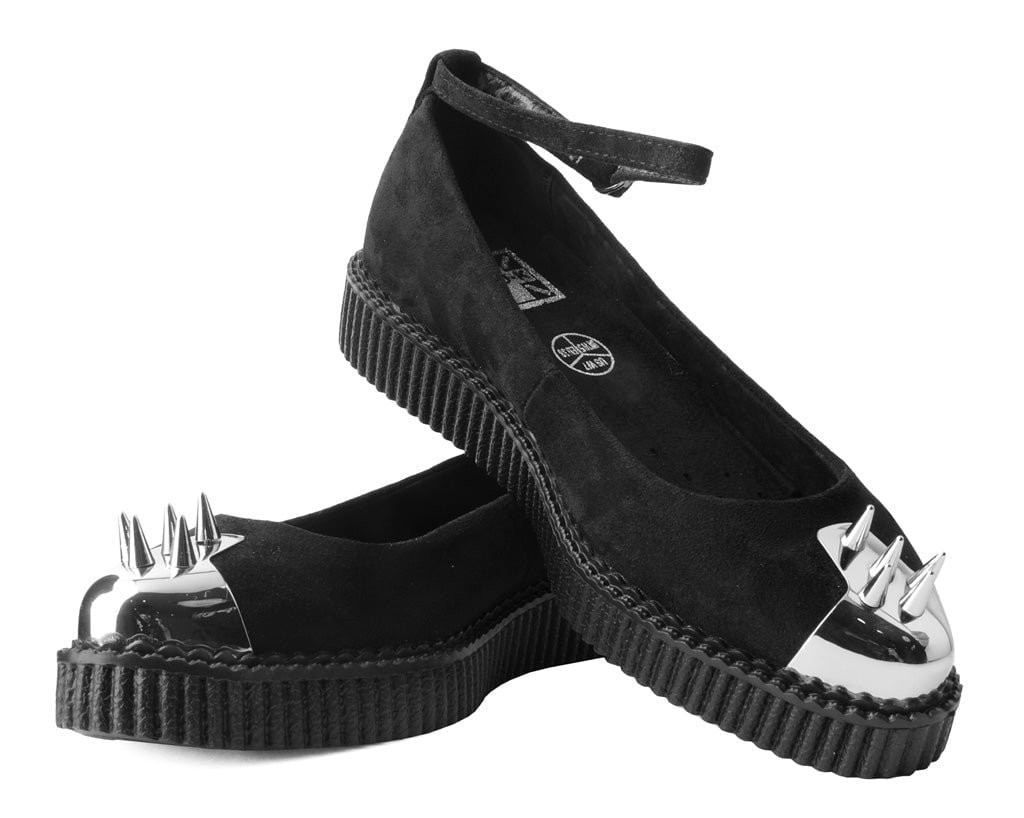 A3172L Black Spike Pointed Ballet Creeper