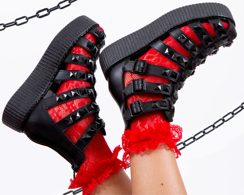 V3383L Black Studded Gladiator Viva Mondo Sandal