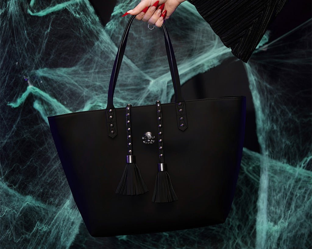 BG01 Black Studded Tassel Tote Bag BG01-OS
