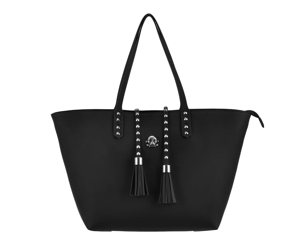BG01 Black Studded Tassel Tote Bag BG01-OS