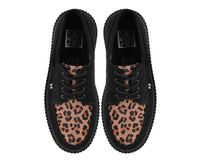 G3452 Black Suede Brown Leopard Hair Vintage Creeper
