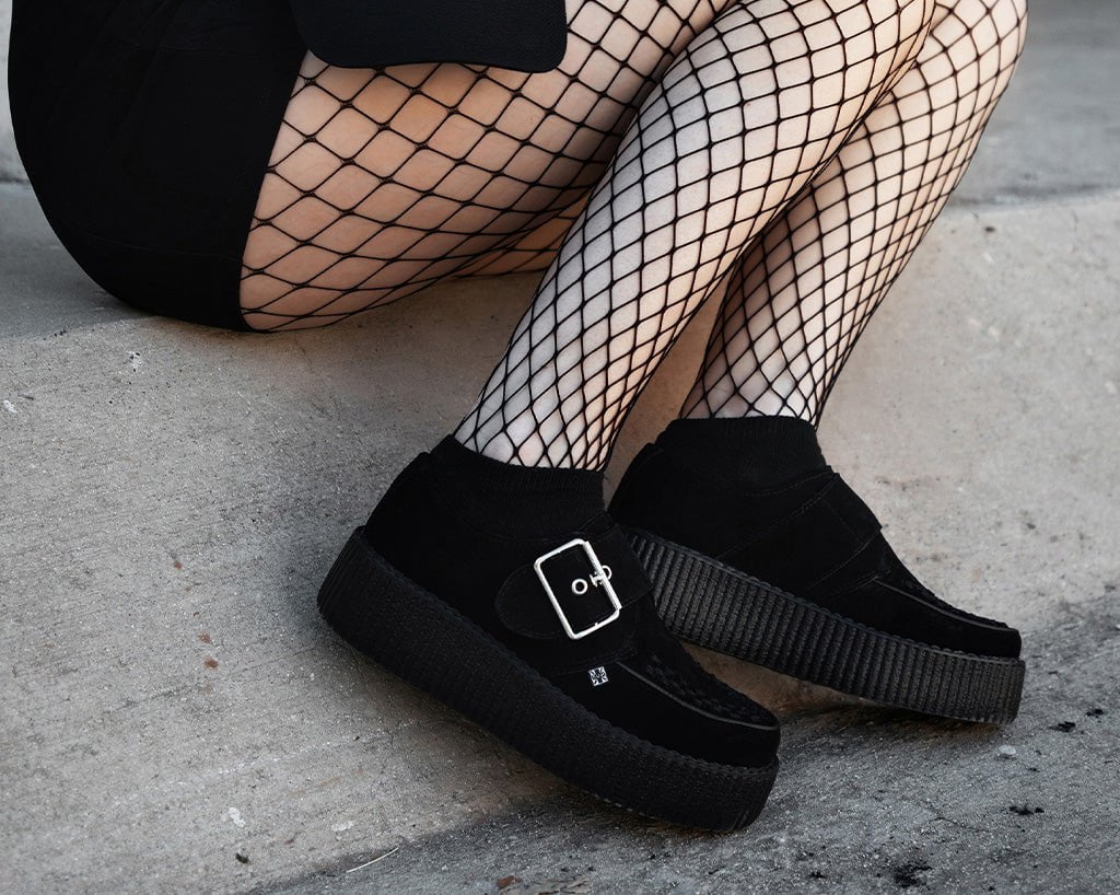Black Suede Buckle Viva Mondo Creeper - T.U.K.V3300-03