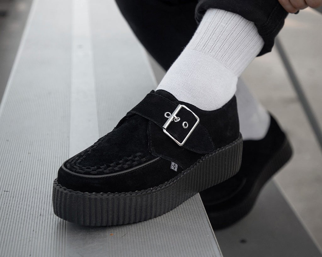Black Suede Buckle Viva Mondo Creeper - T.U.K.V3300-03