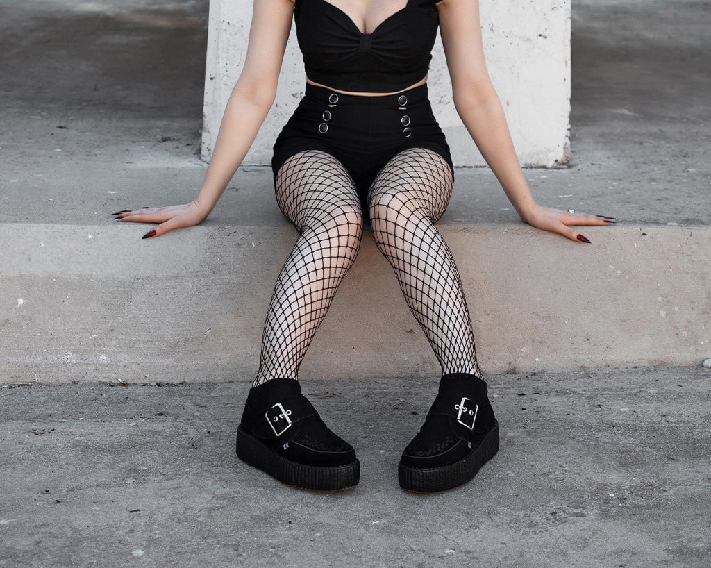Black Suede Buckle Viva Mondo Creeper - T.U.K.V3300-03