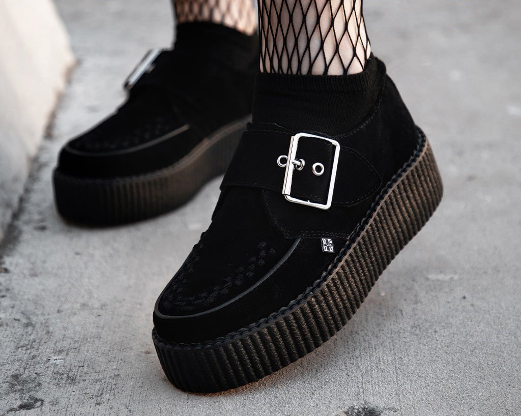Black Suede Buckle Viva Mondo Creeper - T.U.K.V3300-03