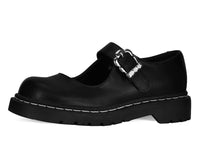Black Suede Flower Buckle Mary Jane - T.U.K.T2358-05