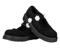 Black Suede Flower Mary Jane - T.U.K.T2376-05