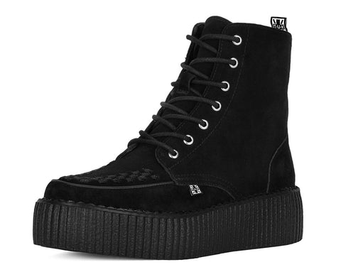 Black Suede Interlace Viva Mondo Boot - T.U.K.V3332-03