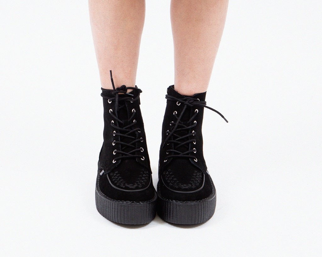 V3332 Black Suede Interlace Viva Mondo Boot