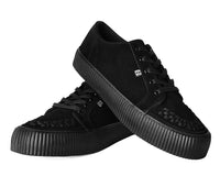 A3313 Black Suede Lace-Up Creeper Sneaker