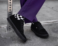 A3313 Black Suede Lace-Up Creeper Sneaker